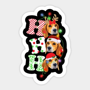 Ho Ho Ho Funny Christmas For Beagle Lovers Sticker